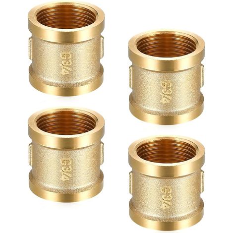 G3/4 Manchon en Laiton, 3 Pièces Manchon en Laiton 3/4 Pouce Filetage Femelle Adaptateur De Connecteur à Raccord Fileté Raccords Double Manchon pour le Raccordement de Tuyau (1/5)