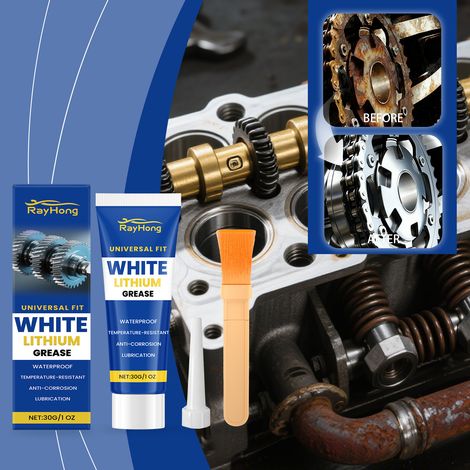 Automotive grease for lubrication, maintenance, and metal care - Multi-purpose rust-preventing grease for cars - 30g + 1 nozzle + 1 brush (1/5)