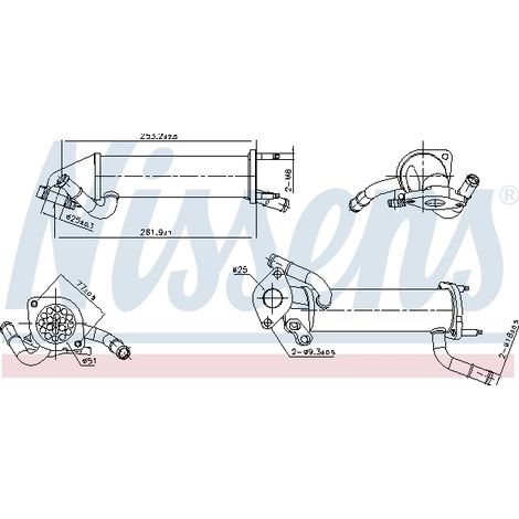 Radiateur, réaspiration des gaz d'échappement Nissens 989449 FORD 1373169