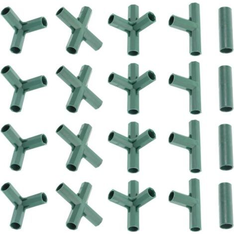Milisten – Lot de 20 connecteurs pour structure de serre – Connecteurs de poteaux de jardin en plastique durable – Comprend des raccords à 3 et 4 voies pour le soutien des plantes grimpantes et des lé