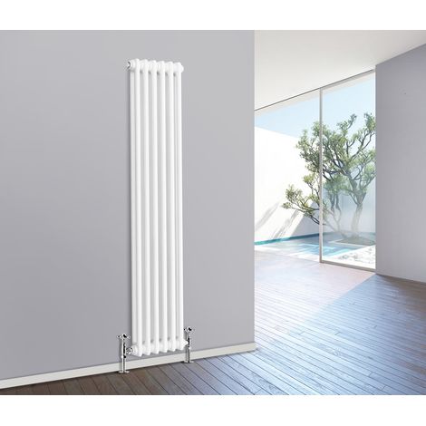 Traditional Radiator Cast Iron Style Radiator 2 Column White 1800 x 290mm
