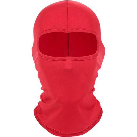 Cagoule unie rouge taille unique, idéale pour le ski, la pêche et l'équitation en extérieur. Protection du visage et du cou, rafraîchissante et coupe-vent. Taille unique. (1/5)
