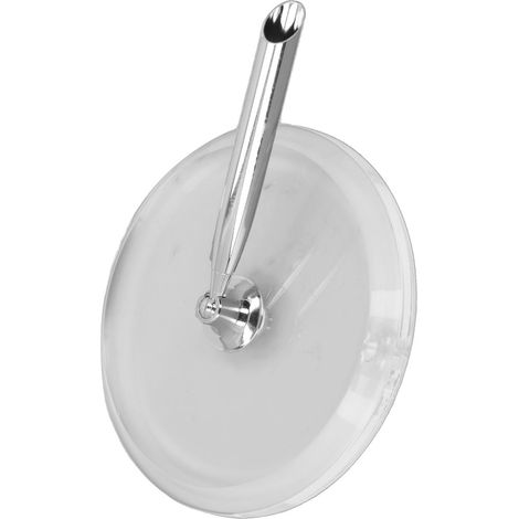 Porte-stylo compact classique en acrylique et métal avec base ronde argentée, idéal pour le rangement sur un bureau professionnel.