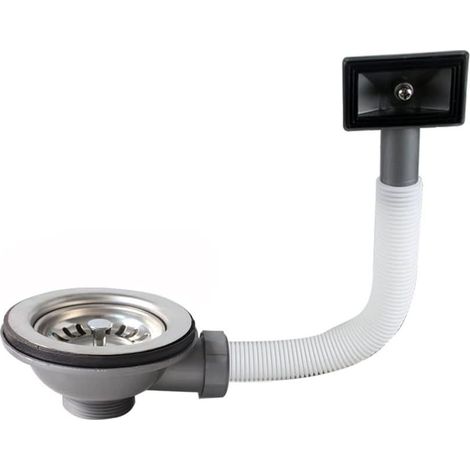 Kitchen sink siphon, 110 mm stainless steel for 8.31 cm opening sink (1/5)