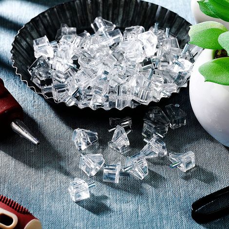 Cheville de Support pour Étagères Transparentes, Peg 3mm - Kit de 100 Cheville, Support Étagère Transparent PVC et Inox pour Bibliothèque, Closet et Pantry (1/4)