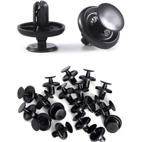 Fogfar Lot de 20 boucles d'extension pour doublure d'aile de voiture, A-48 POM - Protection anti-éclaboussures pour couvercle de coffre - Compatible avec Corolla Camry Crown Reiz (noir) (1/5)