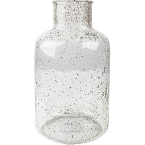 Vase Décoratif en Verre Gris Transparent Style Champêtre pour Fleurs et Bouquets 18 x 32 cm - PANGIVO (1/2)