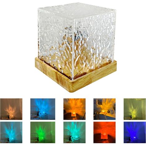 Netflix Rotierendes Wassernachtlicht, Kreative Nachttischlampe, Dynamische Tischlampe, 16 Lichtwechsel, Fernbedienungsschalter, Einstellbare Helligkeit, Plug-in-Modell A (1/4)