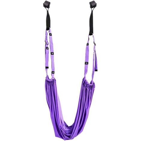 Hamac de Yoga Aérien, Sangle de Yoga en Polyester et Coton Réglable pour Ballet Pilates Gymnastique Flexibilité, avec Fitness Ceinture Élastique (1/5)