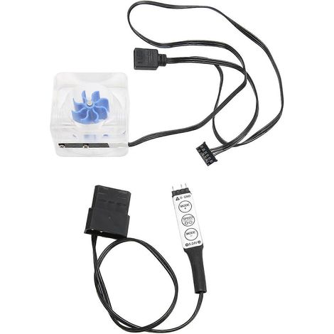 Indicateur de débitmètre d'eau pour PC, filetage G1/4, 3 voies, en acrylique, pour refroidissement liquide d'ordinateur. (1/5)