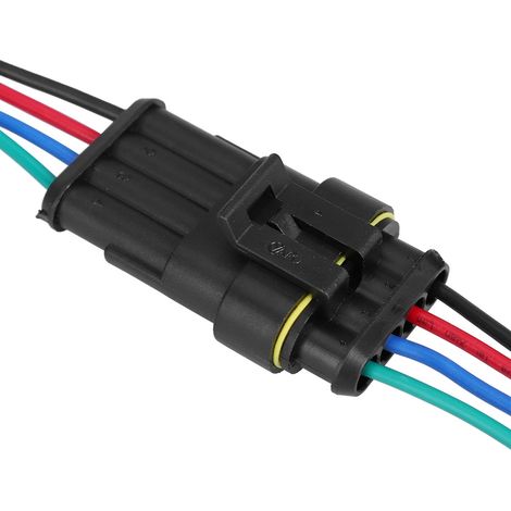 Connecteur électrique étanche 4 broches pour voiture, fiche automatique, prise mâle, câblage auto, connecteur étanche IP67, kit de connexion automobile. (1/5)