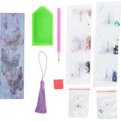 DIY Decorative Diamond Painting Bookmarks Diamond Embroidery with Tassel Art Crafts (1/5)