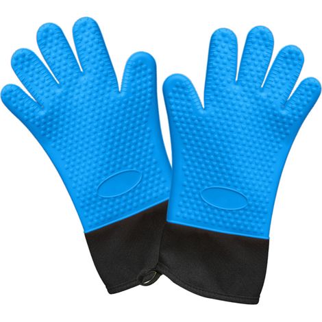 1 Paire Gants de cuisine, silicone épaissi, résistance haute température, antidérapant, pour four et barbecue (1/5)
