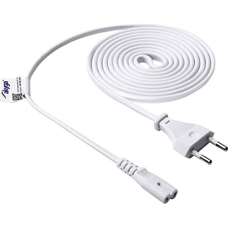 Akyga Strom Adapterkabel [1x Euro-Stecker - 1x Kleingeräte-Buchse C7] 1.50 m Weiß