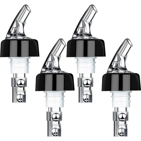 Lot de 4 becs verseurs de bouteilles de 2 cl - Doseur de bouteille - Distributeur de bouteilles - Distributeur de bar - Pour Spouts Shot, aide au doseur de spiritueux - Pour vin, schnaps, (1/5)