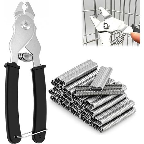 Wire Mesh Clip with M Clips, Fence Clamp Wire Clip Pinch Wire Mesh Fixing Thin Wire Mesh for Animal Cages, Fences, Iron Wires, Pigsteries, Gardin (1/5)