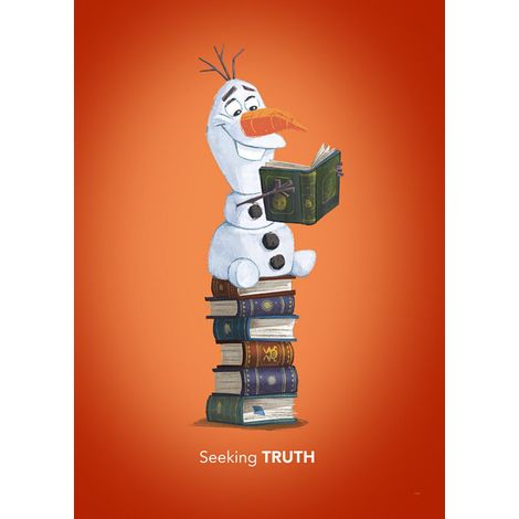 Poster Disney La Reine des Neiges 2 - Olaf cherche la vérité dans les livres 40 cm x 50 cm (1/3)