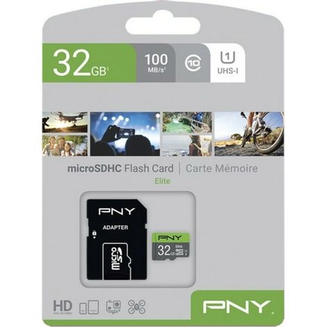 PNY TARJETA MEMORIA MICROSD 32GB ELITE 100Mb/s Cl10/UHS-I/U1 (1/2)