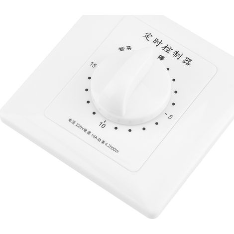 Minuteur mécanique pour pompe à eau 220V, interrupteur horaire intérieur intelligent, compte à rebours 15 minutes, prise programmable. (1/5)