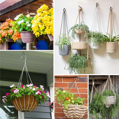 Lot de 20 Crochet a Visser, Crochets de Plafond Bois avec Boucle de Sécurité, Piton à Visser pour Suspendre des Plantes, Mangeoires à Oiseaux, Lanternes et Décoration de Fête, Noir