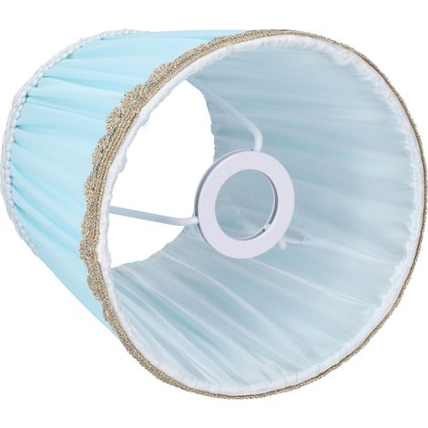 Lampenschirm aus Stoff (15,5 x 14 x 11,5 cm), himmelblaues Voile-Design, für Kerzen, Tischlampen, Kristalllüster, E14-Fassung, moderner und minimalistischer Stil (1/5)