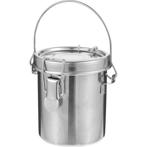 Pot De Lavage Pinceaux Peinture en Acier Inoxydable 3.46X2.95X2.95In Nettoyeur Pinceaux pour Artistes Et Étudiants avec Couvercle Pratique Et Baril Antirouille (1/4)