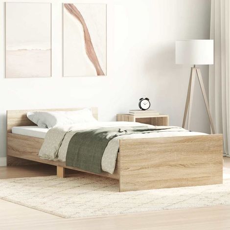Bettgestell ohne Matratze Sonoma-Eiche 100x200 cm Holzwerkstoff