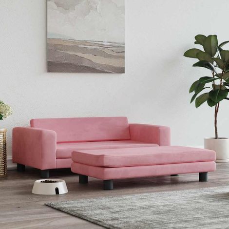 Panier pour chien extensible, rose, 100 x 50 x 30 cm, velours