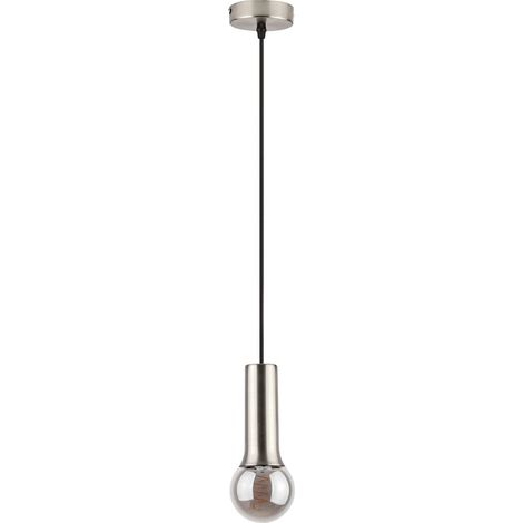 Lampe suspendue Zuriel Metal Chrome Satin E27 1 x Max.40W B: 15 cm H: 120cm Ø7cm Dimmable (1/5)