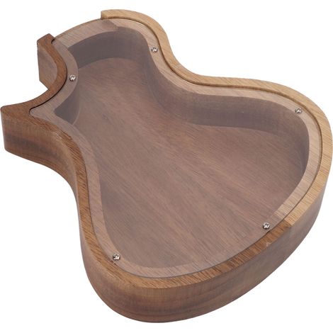 Tirelire Guitare Transparente en Bois pour Économiser de l'Argent, Décor de Table, Coffre à Monnaie pour Chambre (1/5)