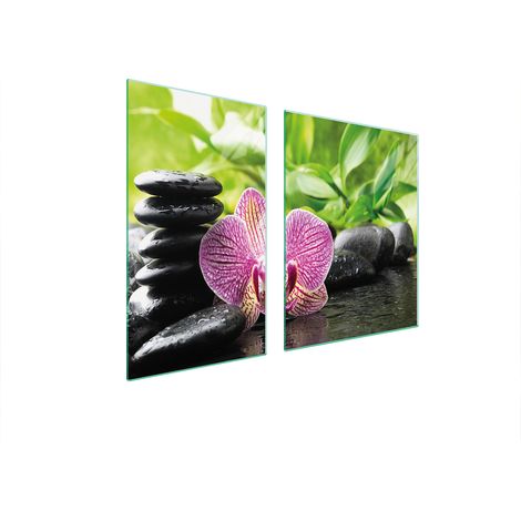 Assiette en verre et planche à découper 100x52 orchidée (1/5)