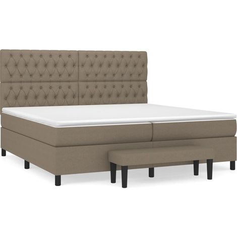 Maison Exclusive - Cama box spring con colchón tela gris taupe 20