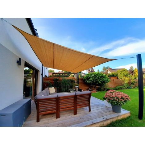 TENDA A VELA QUADRATO DA SOLE OMBREGGIANTE TELO PARASOLE GIARDINO 3x3 mt 539li (1/2)