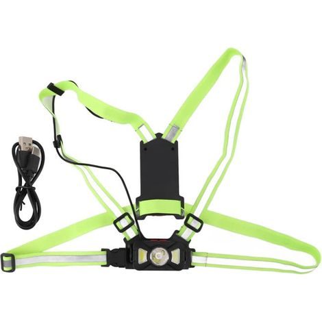 Lampe de Course à Pied, Angle de Faisceau réglable 500 lumens, Bande réfléchissante, Rechargeable par USB, Lampe de Nuit pour Le Torse à Del (1/3)