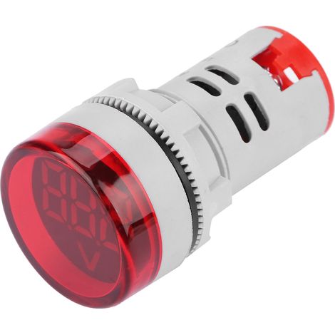 Voyant lumineux rond à LED, indicateur de voltmètre numérique AC (rouge) (1/5)