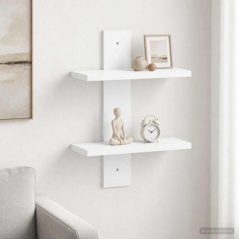 vidaXL Estante de pared Blanco 30 x 13,5 x 43 cm Madera de ingeniería (1/5)