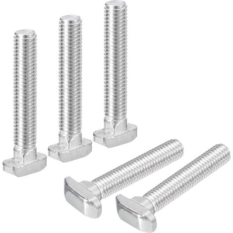 10Pcs Boulons en T-Slot M8 x 50mm en Acier Inoxydable 304 Argent (1/5)
