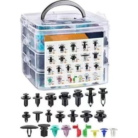Komplettes Kunststoff-Befestigungsclip-Set für Autos – Set mit 680 Universalnieten, Klammern und Befestigungselementen für Karosserie und Verkleidung (1/5)