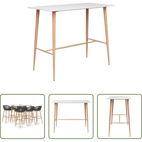 Barhocker -  7-tlg. Bar-Set Weiß und Grau (1/5)