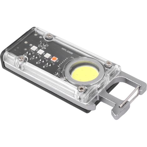 Lampe de travail porte-clés COB 800 lm, mini lampe torche LED rechargeable, décapsuleur, lampe de signalisation, K45 argent (1/5)