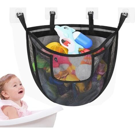 Organisateur De Jouets De Bain,Stockage De Baignoire À Libération Rapide Avec Grande Poche  Panier Grand Volume Pour Salle De Bain Douche Bébé Enfant Maison Dortoir Placard Séjour Piscine (1/5)