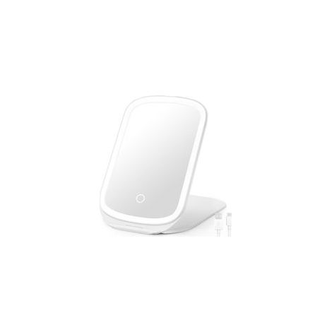 Miroir Maquillage Lumineux, Pliable Miroir Portable, Miroir LED Maquillage avec 3 Lumières Colorées, Miroir de Table Super HD avec Écran Tactile pour Coiffeuse Chambre Voyage Rasage (Blanc) (1/5)