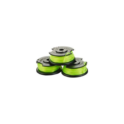 RYOBI Lot de 3 bobines simple fil torsadé 2mm pour coupe-bordures sur batterie RAC143