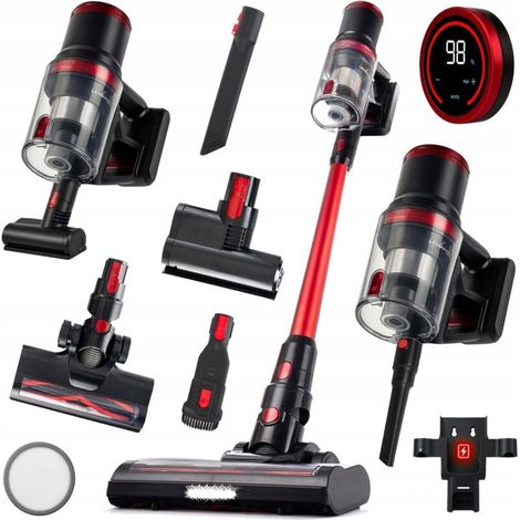 Aspirateur à main sans fil et sans sac avec brosse électrique LED 450 W