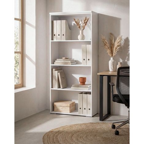 Armadio ufficio Denver - Mobile archivio - 3 mensole incluse - L. 90 x H. 160 x P. 42,5 cm – Bianco (1/3)