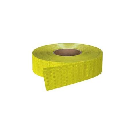 Cinta retroreflectante de coser plastificada VALENTO Highman. Cinta alta visibilidad para ropa de trabajo.  Amarillo fosforescente (1/2)