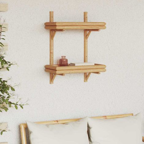 Wandregal mit Regal Wandmontiert Braun 39 x 26 x 60 cm Bambus