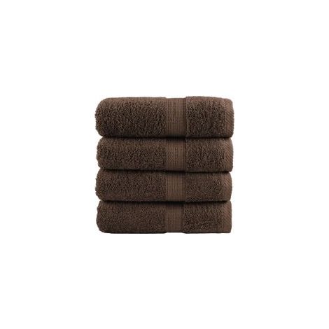 Premium-Waschlappen, 4er-Set, braun, 30 x 30 cm, 600 g/m² - Crezuo