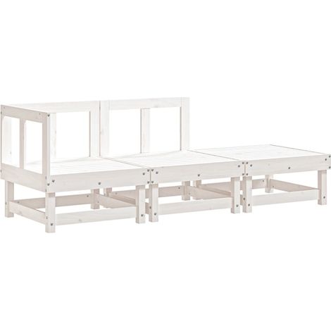 Maison Exclusive - Set Salotto da Giardino 3 pz Bianco in Legno Massello di Pino