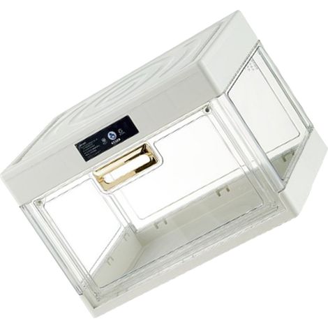 Stapelbare, staubdichte Aufbewahrungsbox für Tischbecher und Kaffeegläser mit Deckel, weiß, UV-beständig, 38 x 27,5 x 27 cm / 15,0 x 10,8 x 10,6 Zoll (1/5)